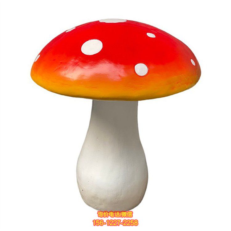 玻璃鋼卡通彩繪蘑菇雕塑，為幼兒園帶來可愛動感
