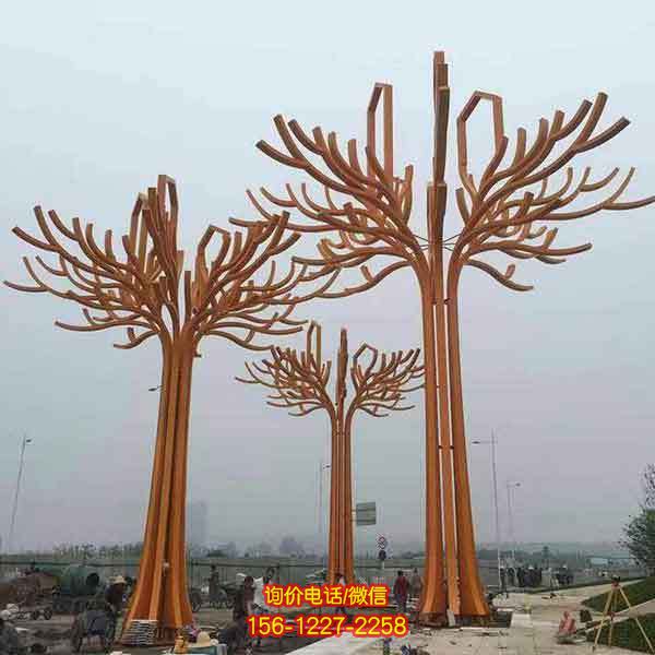 抽象不銹鋼雕塑，點綴園林景觀